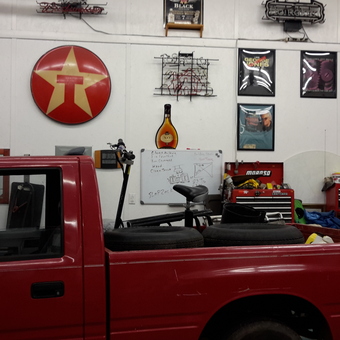 Red Truck, Garage Wall Signs, and Toolboxes - Chelle from SHELBY, North Carolina