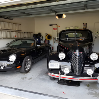 Classic and Modern Black Cars in Organized Garage - Robert from Amelia, Ohio