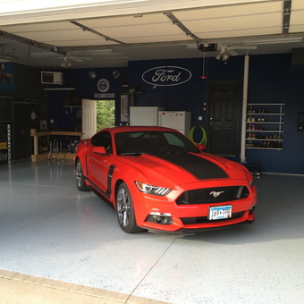 Ford Mustang in Organized Garage with Cabinets - Brady from North Mankato, MN
