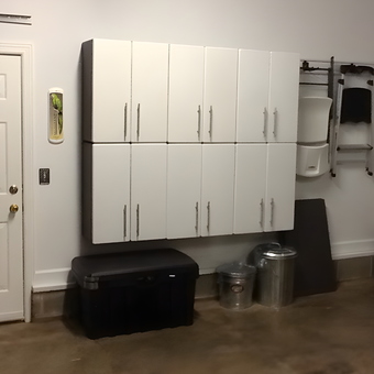 Wall Cabinets and Storage Solutions in Organized Garage - Zack from Nashville, TN