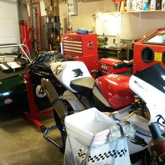Race Car, Motorcycles, Red Tool Chest in Garage - racerbengan from Macungie, Pennsylvania