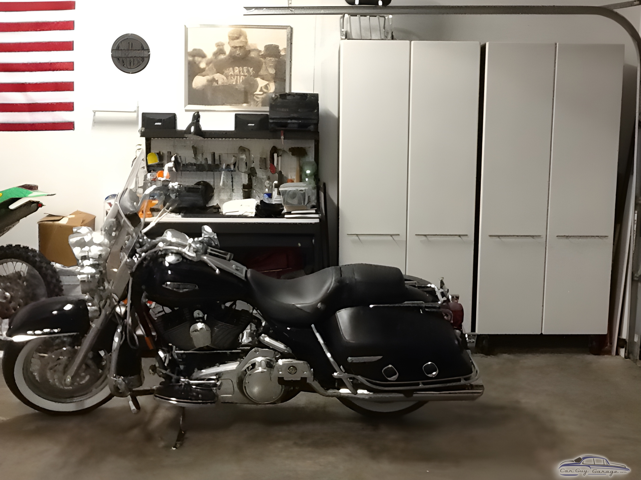 Motorcycle Garage with Storage Cabinets and Workbench - Zack from Nashville, TN