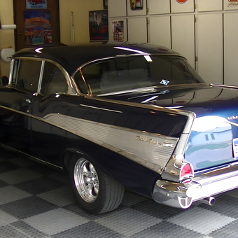 Classic Chevy in Garage with Cabinet Storage - BelairJoe from Broomfield, Co