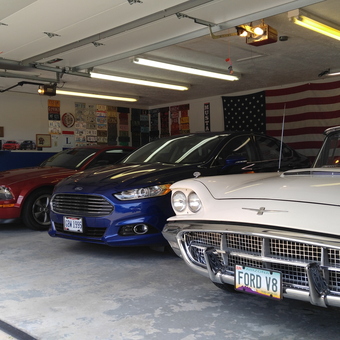 Classic Ford Cars, Gas Pump, and Signs in Garage - Edsel from Cleveland, Ohio