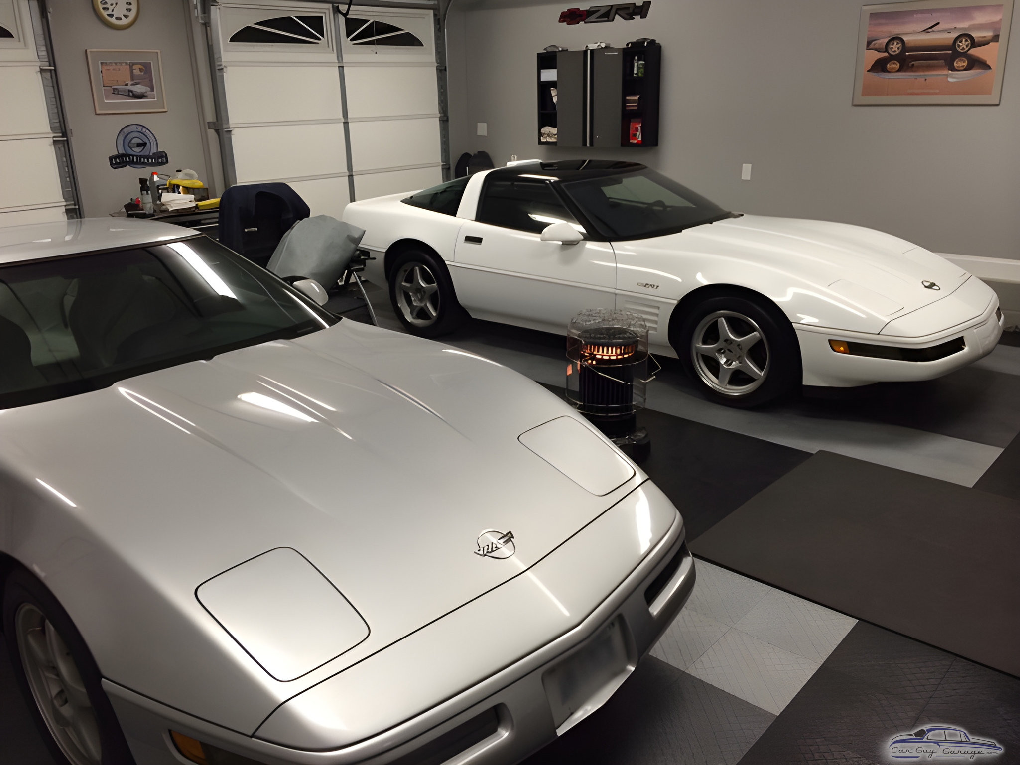 Organized Garage with Two Corvettes and Wall Cabinets - Jeff from Pasadena, Maryland