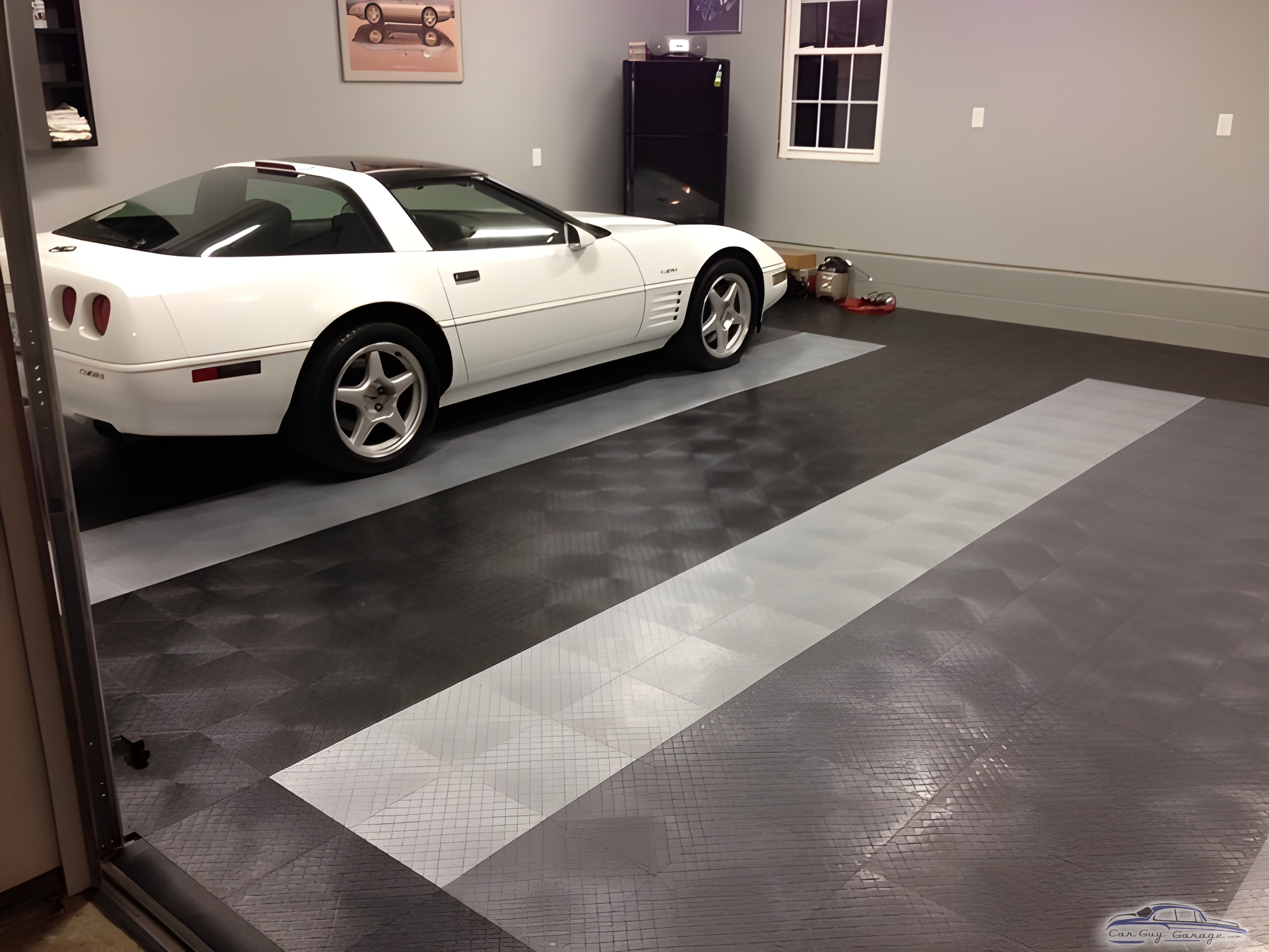 Garage with Modular Tile Flooring and Sports Car - Jeff from Pasadena, Maryland