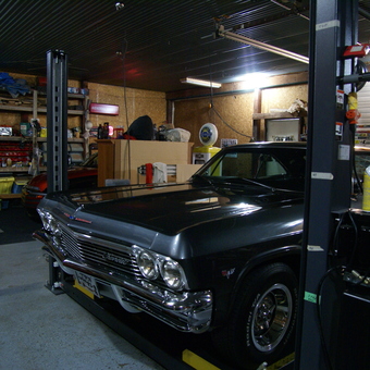 Classic Car on Lift with Garage Decor and Tools - Jim from Pendleton, Indiana