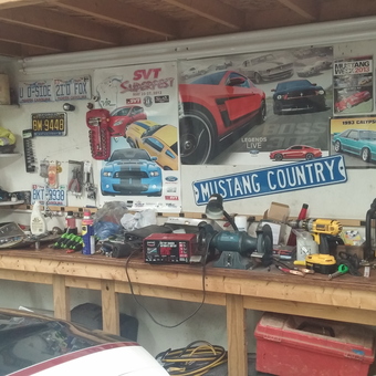 Mustang Garage Workbench with Tools and Decor - John from Selma, NC