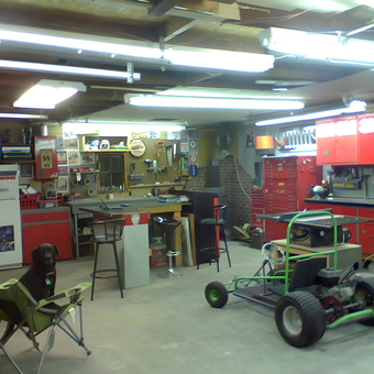 Organized garage with tool chests and go-kart - Carsabbott from Great Bend, KS