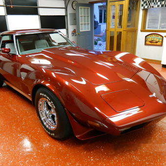 Red Corvette in Epoxy Floor Garage - Jimmyzz3 from Auburn, IN