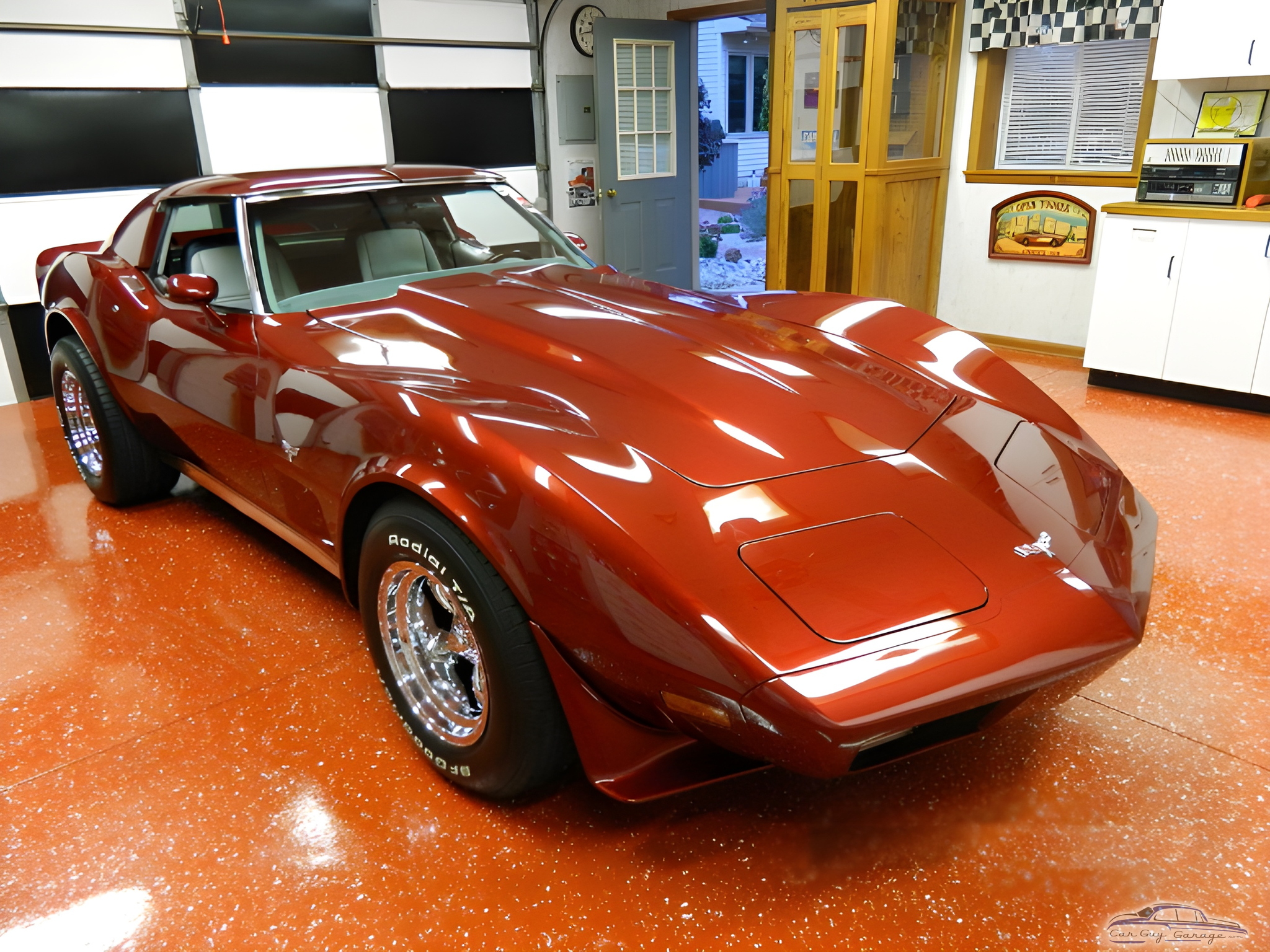 Red Corvette in Epoxy Floor Garage - Jimmyzz3 from Auburn, IN