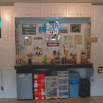 Garage Tiki Bar With Storage Cabinets and Pegboard - Rich K from N Royalton, OH