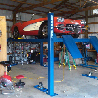 Classic Car on BendPak Lift in Organized Garage - Robert from Capron, IL