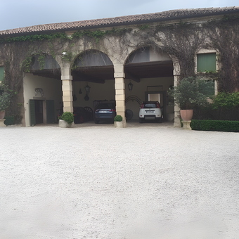 Stone Carport with Classic Arches and Cars - Verona IT400yrold from Bethesda, MD