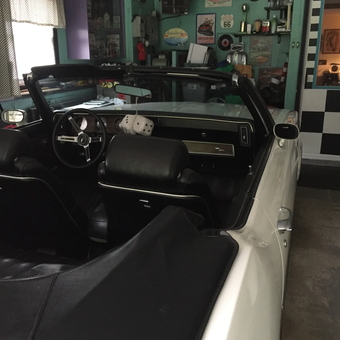 Classic Car Garage with Retro Decor and Signs - Laurie DeGhetto from Bethel, Connecticut