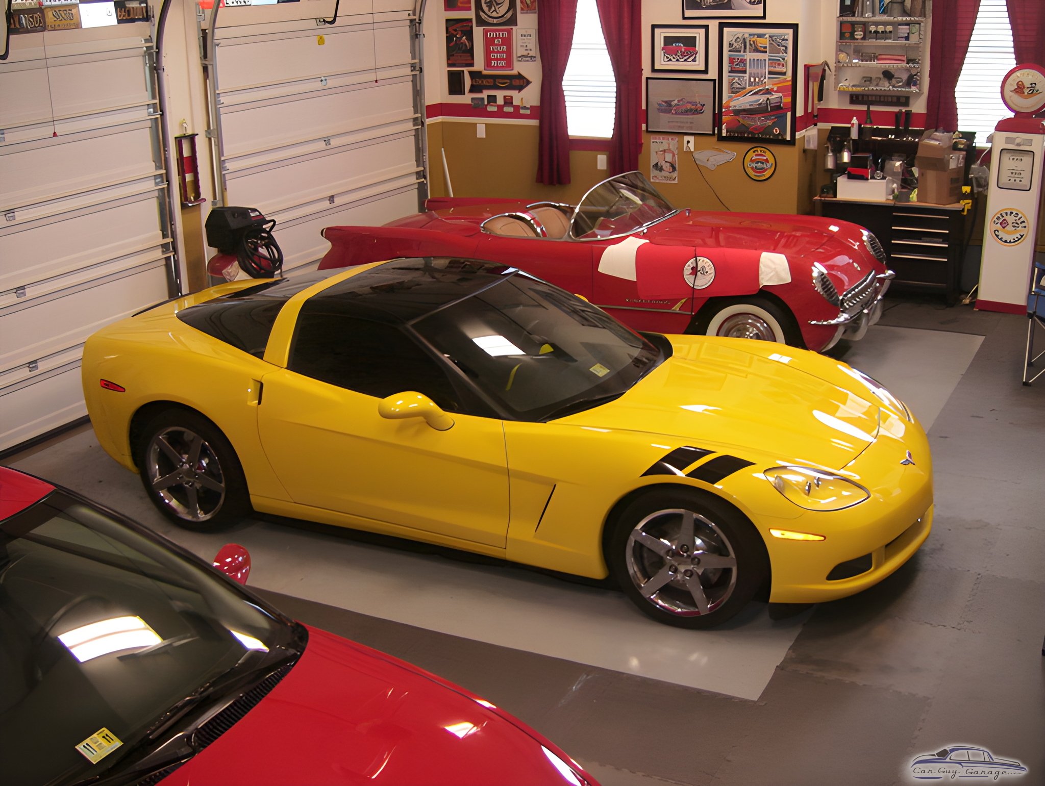 Classic and Modern Corvettes in Well-Decorated Garage - Cisco from Aroda, VA