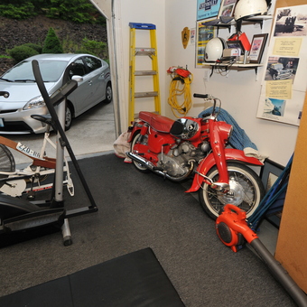 Garage with Classic Motorcycle, Tools, and Equipment - Lloyd from Longview, WA