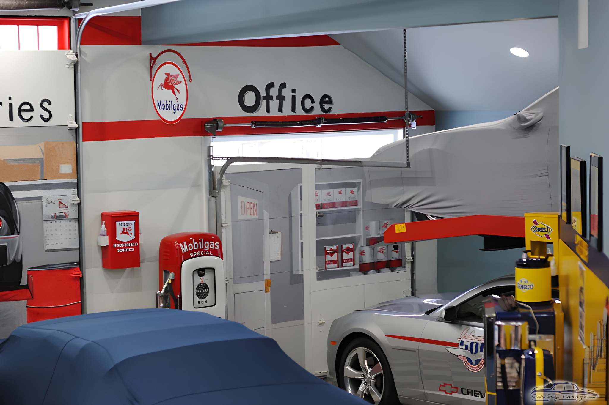 Classic Garage With Mobilgas Decor and Covered Cars - Robert from Tenafly, NJ