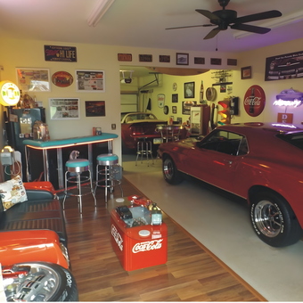 Classic Car Garage with Retro Decor and Neon Signs - Mike from Campbelltown, Pennsylvania