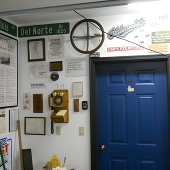 Garage Wall Decor with Street Signs and Vintage Items - oldcarguy from Chaseburg, WI