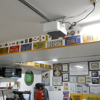 Garage with Vintage License Plates and Wall Art - oldcarguy from Chaseburg, WI