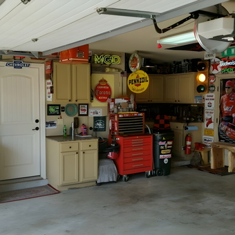 Classic Garage with Vintage Signs and Tool Storage - Don's Garage from Broken Arrow, OK