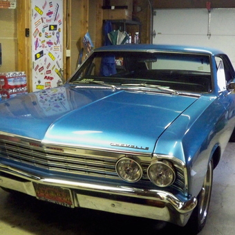 Classic Blue Chevelle in Organized Garage - chevyman from longview, washington