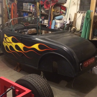 Hot rod build with flame graphics and tools - Mason from Moses lake, Wa