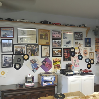 Garage Wall Decor with Model Cars and Trophies - DeSoto Joe from Telford, PENNSYLVANIA