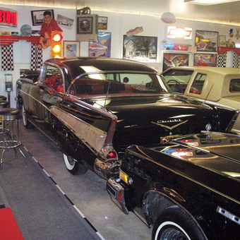 Classic Cars, Bar Stools, and Neon Signs in Garage - Corky from Fort Recovery, Ohio