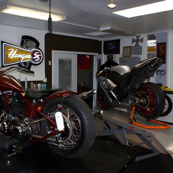 Motorcycle Garage with Lifts and Decor - Cortney from Elko, NV
