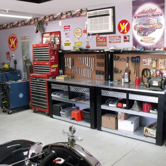 Organized Garage Workspace with Tool Chest and Workbench - Perk Perkins from Emmett, Idaho