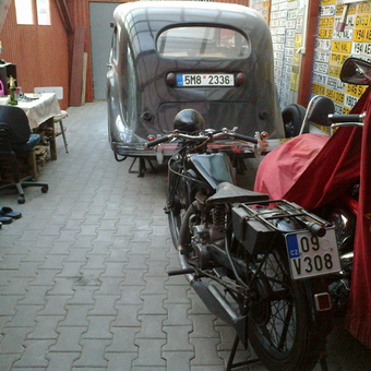 Classic Car, Motorcycles, and License Plate Wall - Radovan from Prostejov, Czech Republic