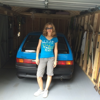 Organized Garage with Blue Geo Metro and Tools - Car Gal from Carmel, NY