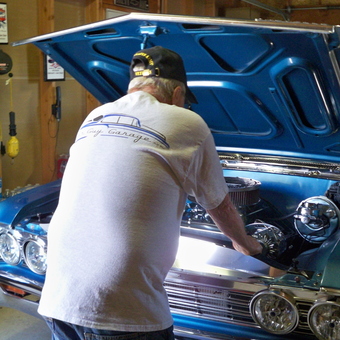 Classic Car Restoration in Organized Garage - chevyman from longview, washington