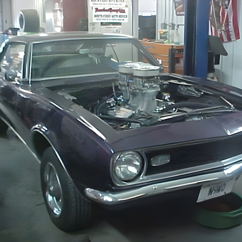 Classic Camaro with Exposed Engine in Garage - superdave from North Fond du Lac, Wisconsin