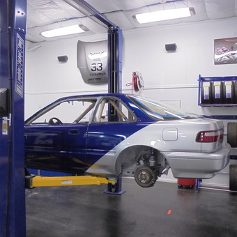 Garage Car Lift and Tire Storage Racks - Double Nickel Nine Motorsports from Del Rey, CA