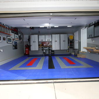 Organized Garage with Storage Cabinets and Floor Tiles - Bryan from Cherry Hill, NJ