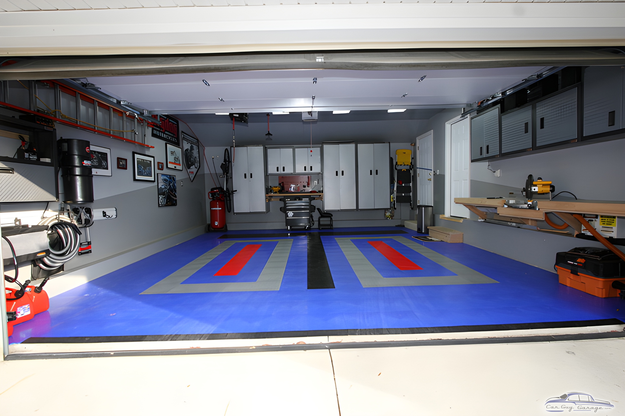 Organized Garage with Storage Cabinets and Floor Tiles - Bryan from Cherry Hill, NJ