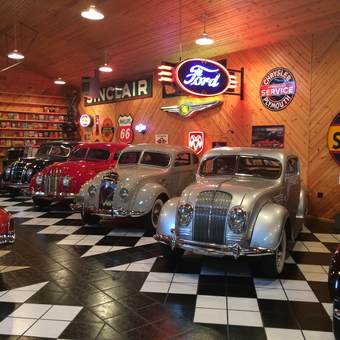 Classic Cars and Vintage Garage Signs Display - Red McFadden from South Haven, Mi