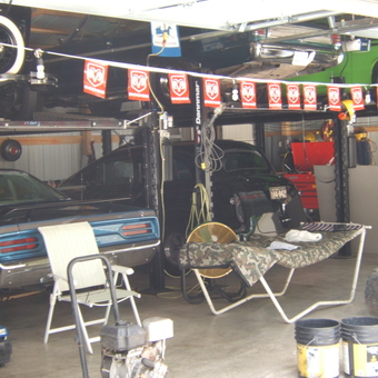 Classic Cars on Lift with Tools and Seating - Joe from Florissant, MO