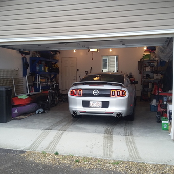 Organized garage with Mustang GT and shelving - Supernaught from Airdrie, Alberta