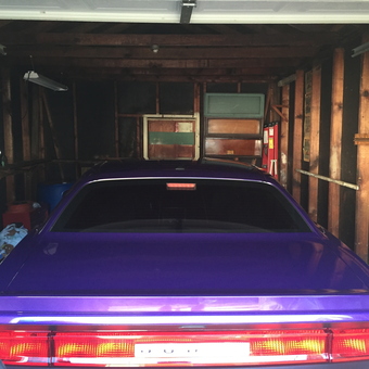 Purple Muscle Car in Unfinished Garage - Just Shoot Me from Willowick, OH