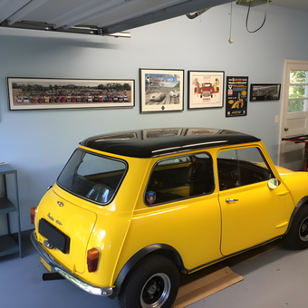 Classic Mini Cooper and Car Wall Art Display - Charles Pervo from Avon Lake, Ohio