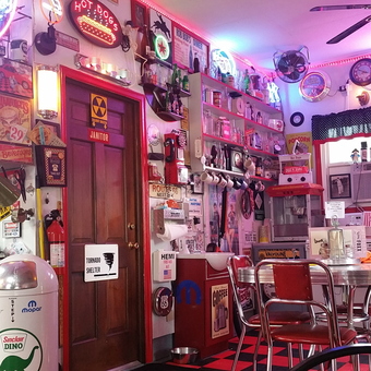 Retro Diner Garage with Neon Signs and Wall Decor - lorencherylp from Galesburg, IL