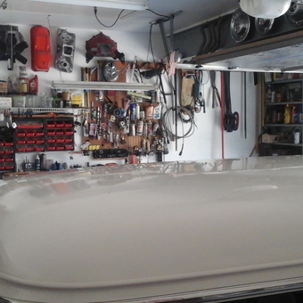 Organized garage with tool storage and car parts - Ken Ican from Eastlake, Ohio