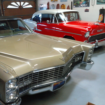 Classic Cadillac and Chevy in Organized Garage - Mojo from Phoenix, AZ