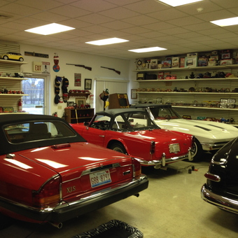 Classic Cars and Collectibles Displayed in Garage - John from Kankakee, Il