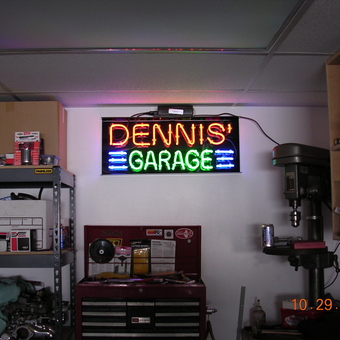 Custom Neon Garage Sign and Tool Storage - Dennis from Redondo Beach, CA