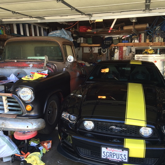 Classic Truck and Mustang in Organized Garage - Roseanne Di Marco-Burnham from Torrance, CA